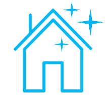 blue clean house icon